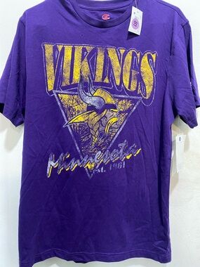 Champion Purple Minnesota Vikings Graphic Tee with Yellow Accents (356) (